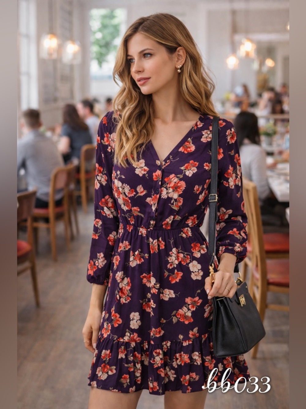 SKIES ARE BLUE Floral Midi Dress— Medium